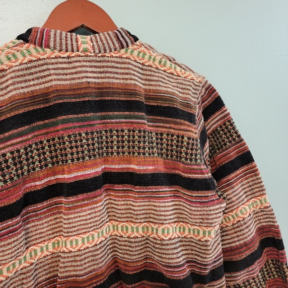 Vintage‎ Flashback Festive Boho Ethnic Womens Size Medium Textured Jacket - Picture 10 of 11